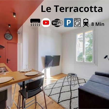 Terracotta-T2-Clim-Parking Gratuit Prive Apartment Pierre-Bénite Exterior foto