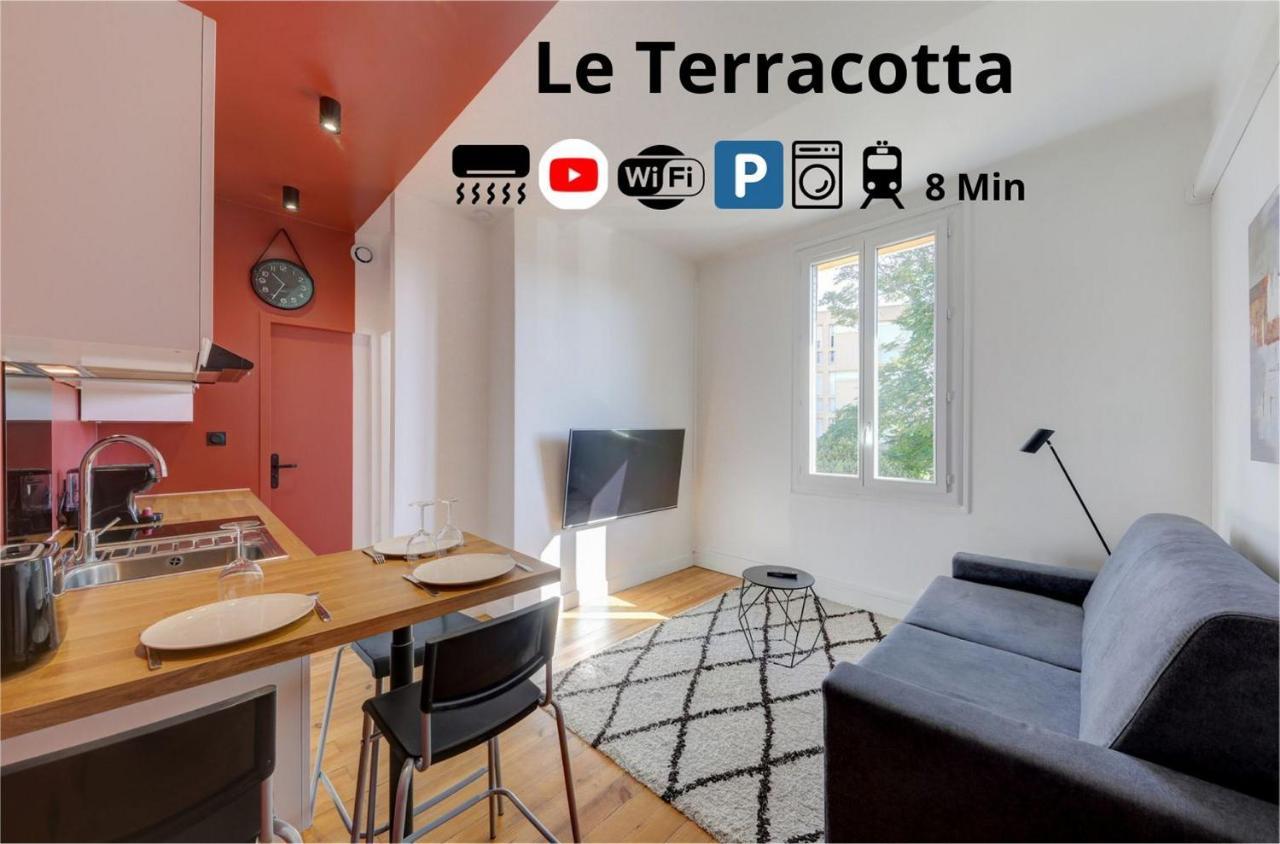 Terracotta-T2-Clim-Parking Gratuit Prive Apartment Pierre-Bénite Exterior foto